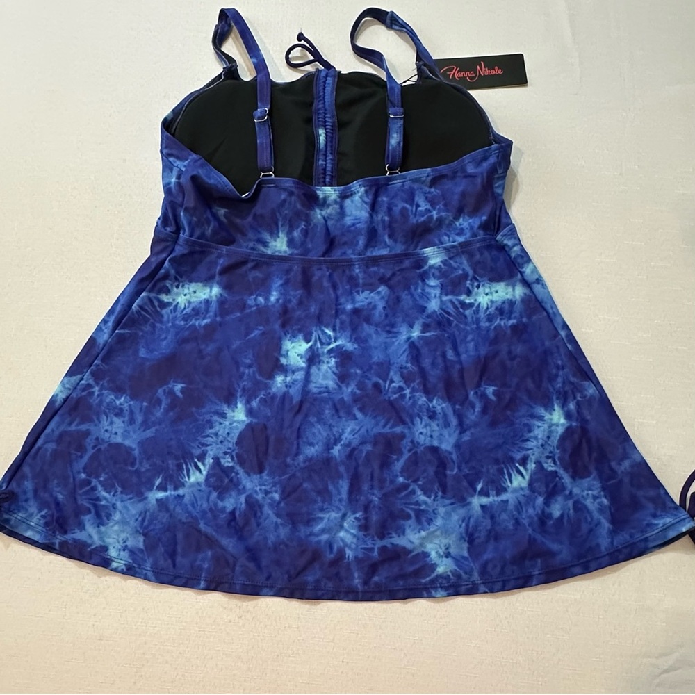 Hanna Nikole Blue Tie Dye Tankini Set Size 16W NWT - Picture 11 of 16